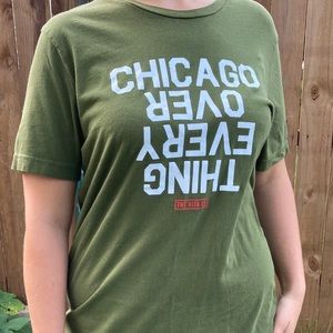Chicago over everything olive green tshirt